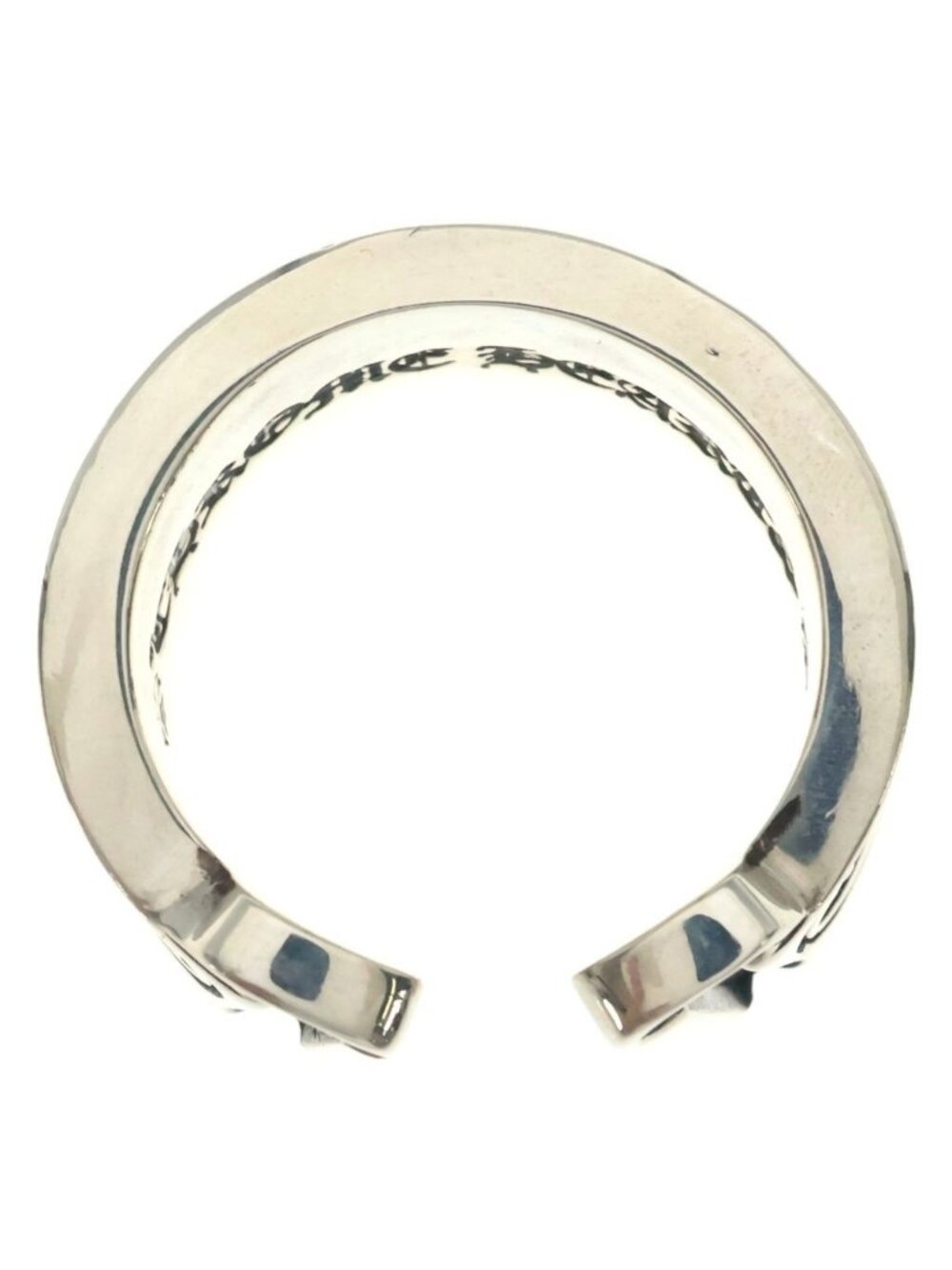 Chrome Hearts Lg Scroll Label Large Ring Silver - Gem
